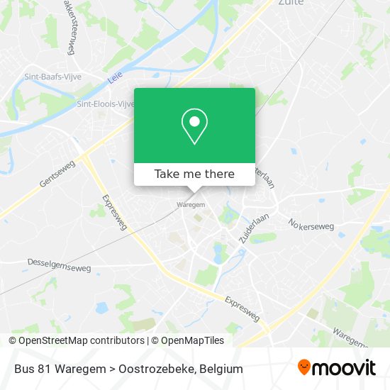 Bus 81 Waregem > Oostrozebeke plan