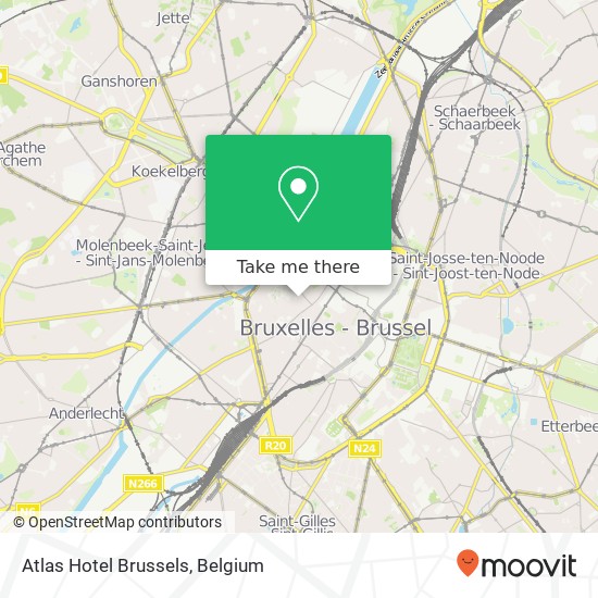 Atlas Hotel Brussels map
