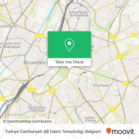 Turkiye Cumhuriyeti AB Daimi Temsilciligi map