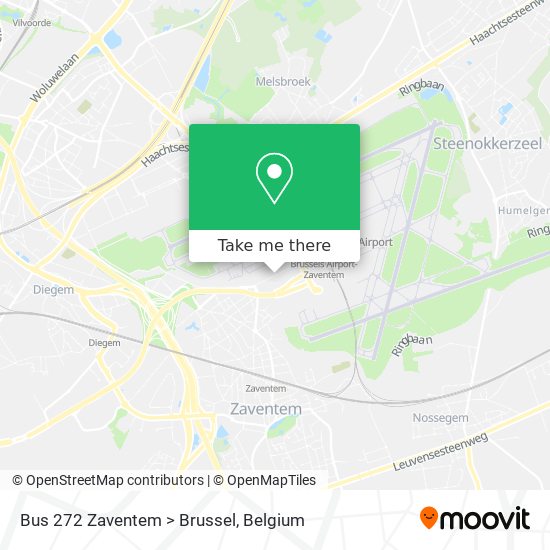 Bus 272 Zaventem > Brussel map