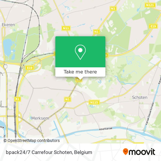 bpack24/7 Carrefour Schoten map