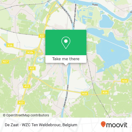 De Zaat - WZC Ten Weldebrouc map