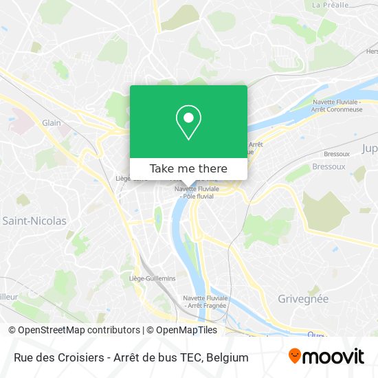 Rue des Croisiers - Arrêt de bus TEC map