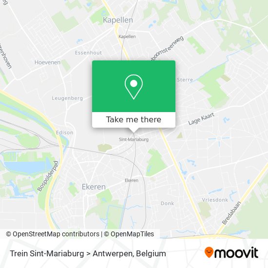 Trein Sint-Mariaburg > Antwerpen map