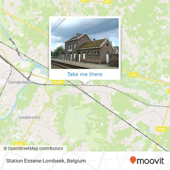 Station Essene-Lombeek map