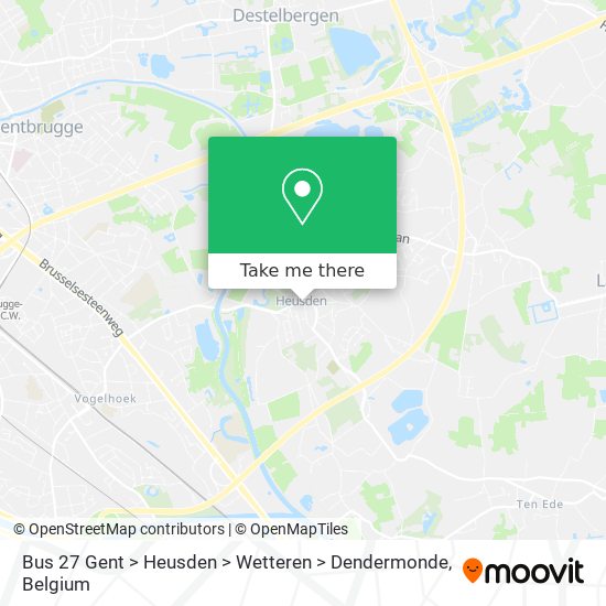 Bus 27 Gent > Heusden > Wetteren > Dendermonde map
