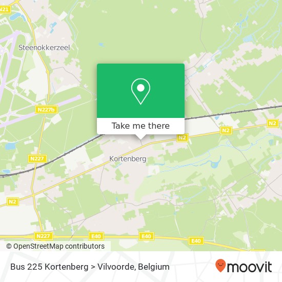 Bus 225 Kortenberg > Vilvoorde map