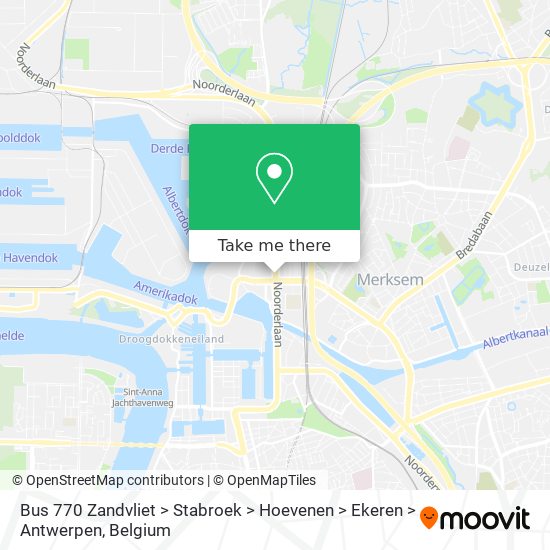 Bus 770 Zandvliet > Stabroek > Hoevenen > Ekeren > Antwerpen plan