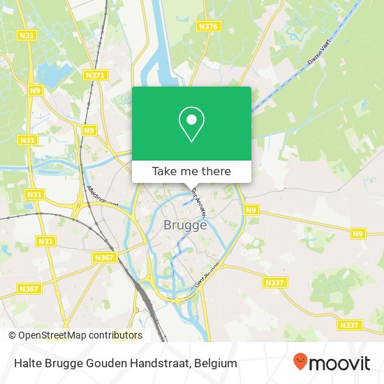 Halte Brugge Gouden Handstraat map