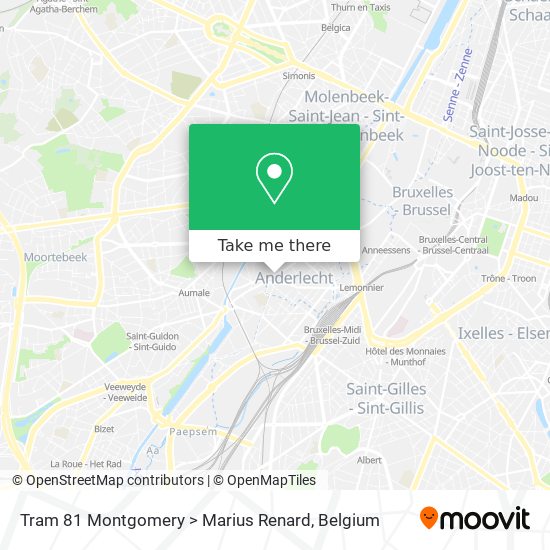 Tram 81 Montgomery > Marius Renard map