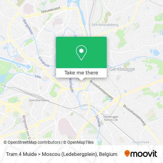 Tram 4 Muide > Moscou (Ledebergplein) plan