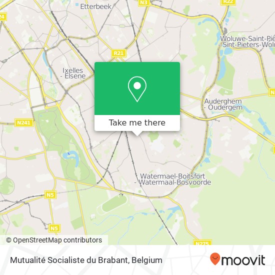 Mutualité Socialiste du Brabant map