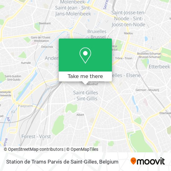 Station de Trams Parvis de Saint-Gilles plan