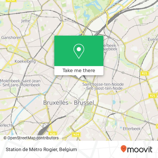 Station de Métro Rogier map