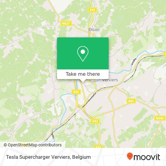 Tesla Supercharger Verviers map