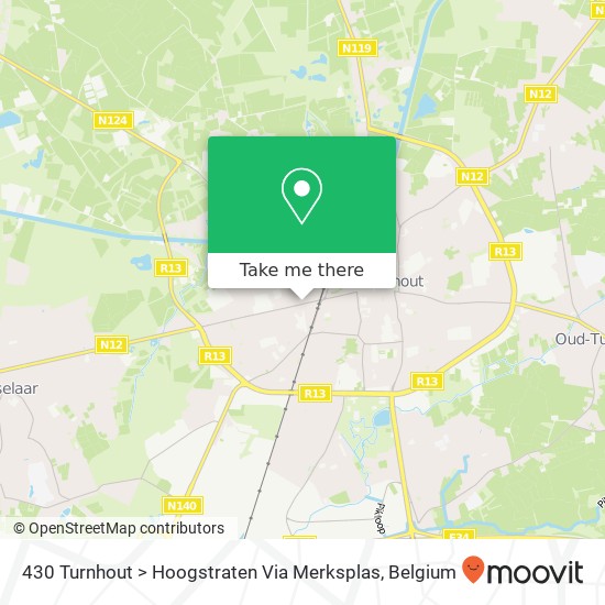 430 Turnhout > Hoogstraten Via Merksplas map