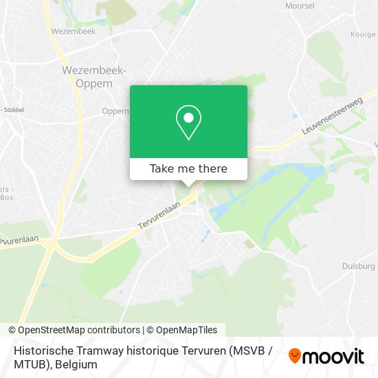 Historische Tramway historique Tervuren (MSVB / MTUB) map