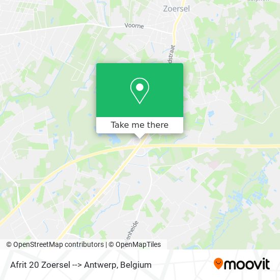 Afrit 20 Zoersel --> Antwerp map