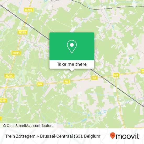 Trein Zottegem > Brussel-Centraal (S3) plan