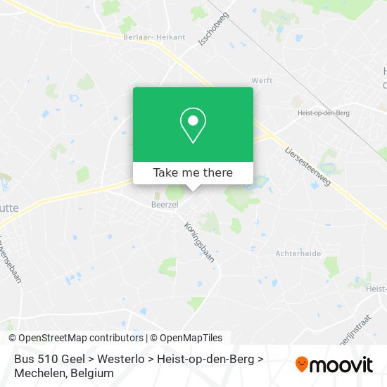 Bus 510 Geel > Westerlo > Heist-op-den-Berg > Mechelen map