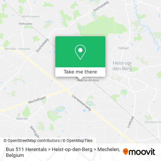 Bus 511 Herentals > Heist-op-den-Berg > Mechelen map