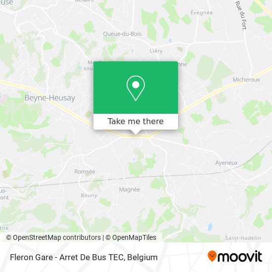 Fleron Gare - Arret De Bus TEC map