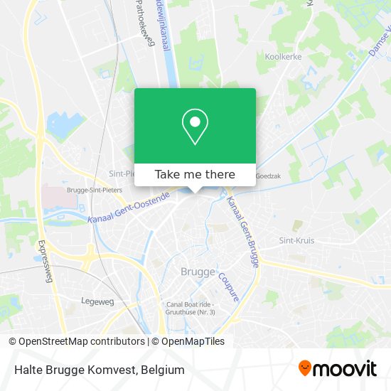 Halte Brugge Komvest map