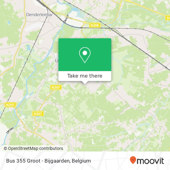 Bus 355 Groot - Bijgaarden map