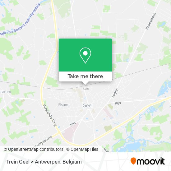 Trein Geel > Antwerpen map