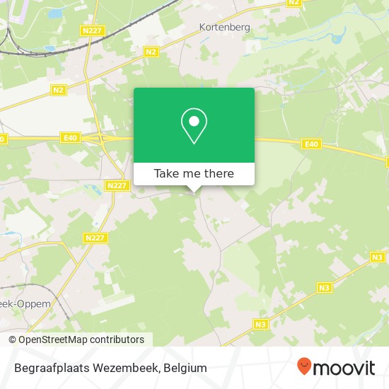 Begraafplaats Wezembeek map