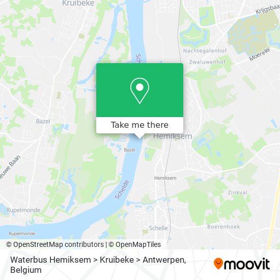 Waterbus Hemiksem > Kruibeke > Antwerpen map