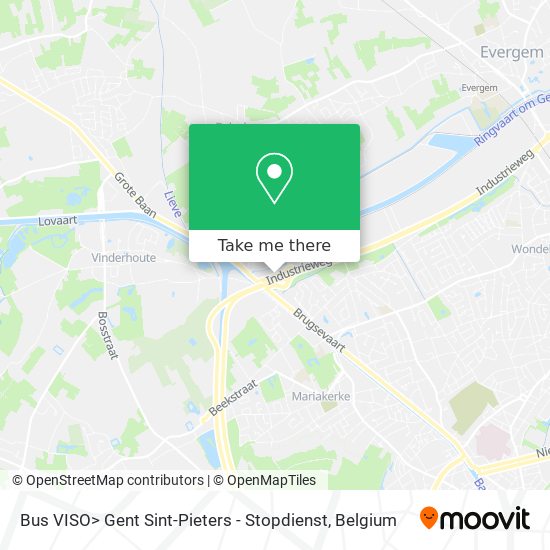 Bus VISO> Gent Sint-Pieters - Stopdienst map