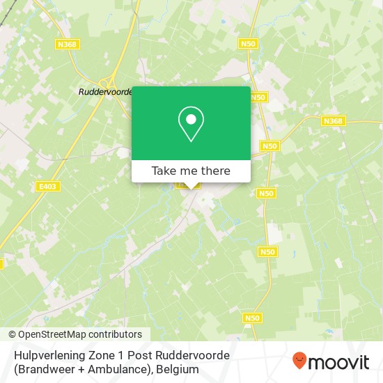 Hulpverlening Zone 1 Post Ruddervoorde (Brandweer + Ambulance) map