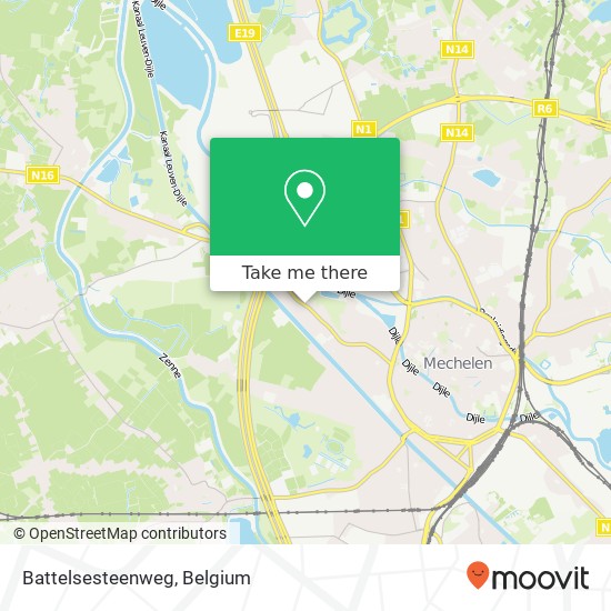 Battelsesteenweg map