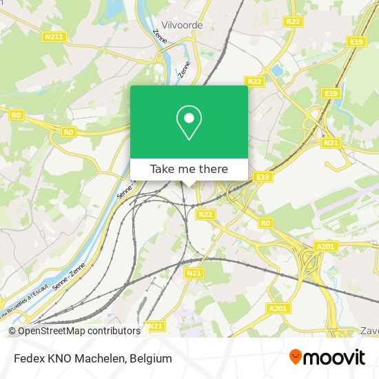 Fedex KNO Machelen map