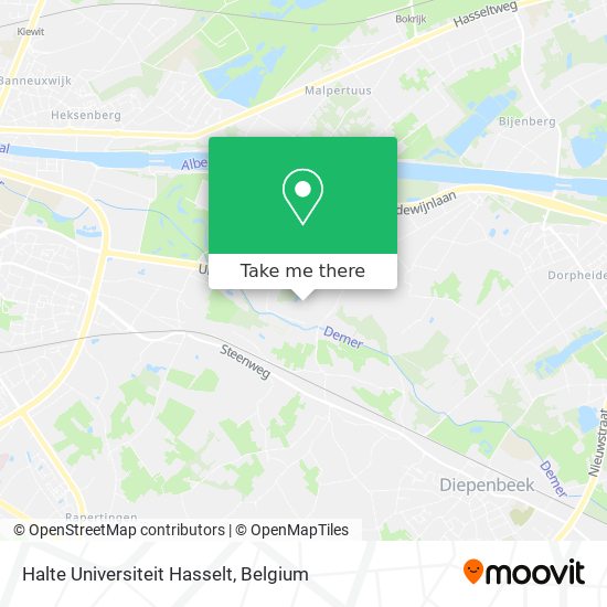 Halte Universiteit Hasselt map
