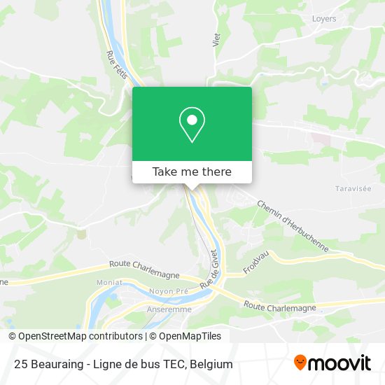 25 Beauraing - Ligne de bus TEC map