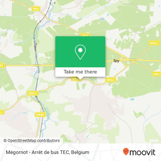 Mégornot - Arrêt de bus TEC plan