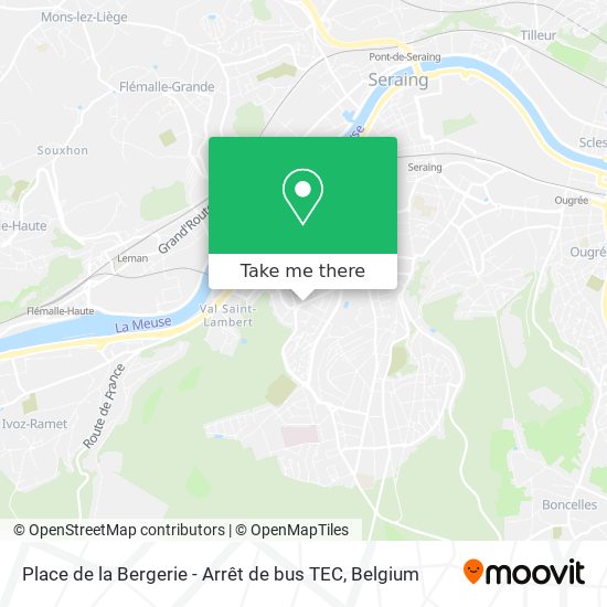 Place de la Bergerie - Arrêt de bus TEC plan