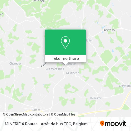 MINERIE 4 Routes - Arrêt de bus TEC map