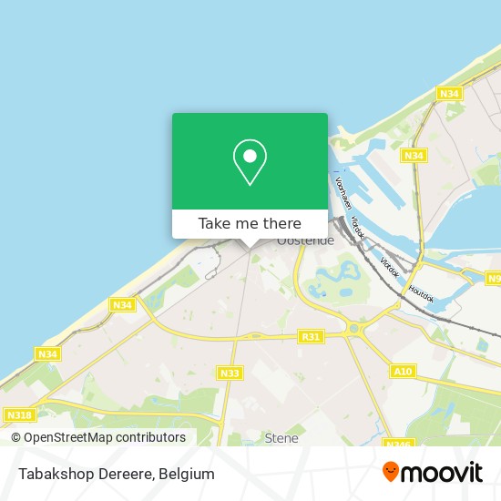 Tabakshop Dereere map