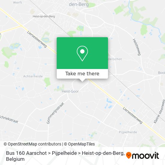 Bus 160 Aarschot > Pijpelheide > Heist-op-den-Berg map