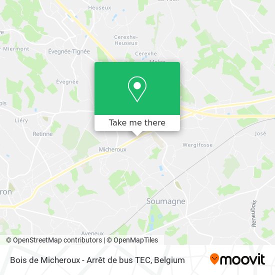 Bois de Micheroux - Arrêt de bus TEC plan