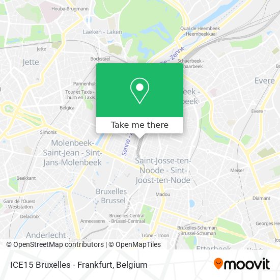 ICE15 Bruxelles - Frankfurt map