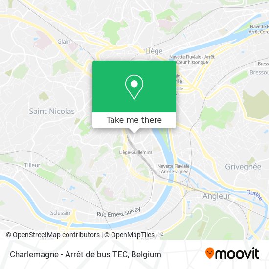 Charlemagne - Arrêt de bus TEC plan