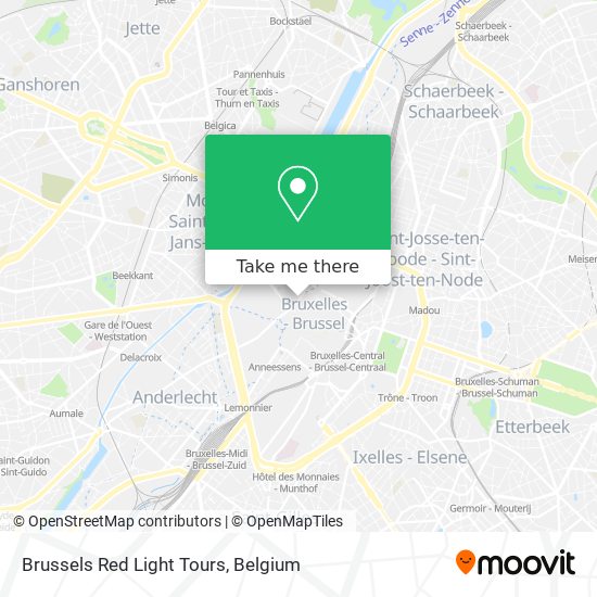 Brussels Red Light Tours map