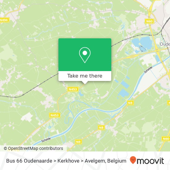 Bus 66 Oudenaarde > Kerkhove > Avelgem plan