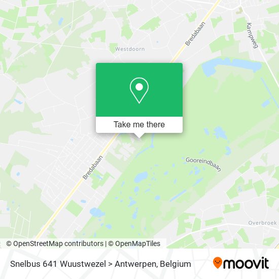 Snelbus 641 Wuustwezel > Antwerpen map