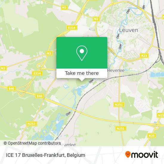 ICE 17 Bruxelles-Frankfurt map