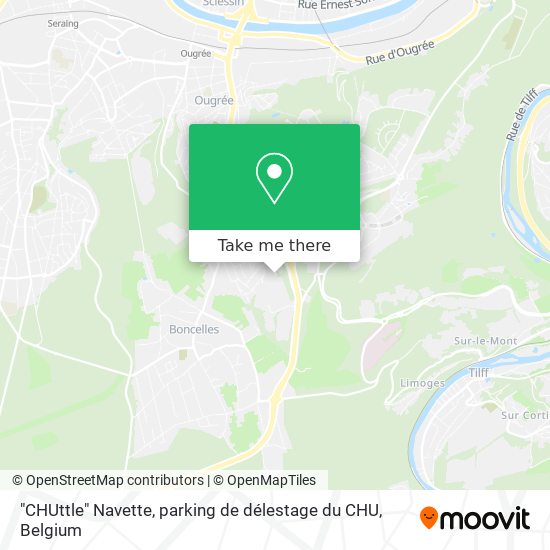 "CHUttle" Navette, parking de délestage du CHU map